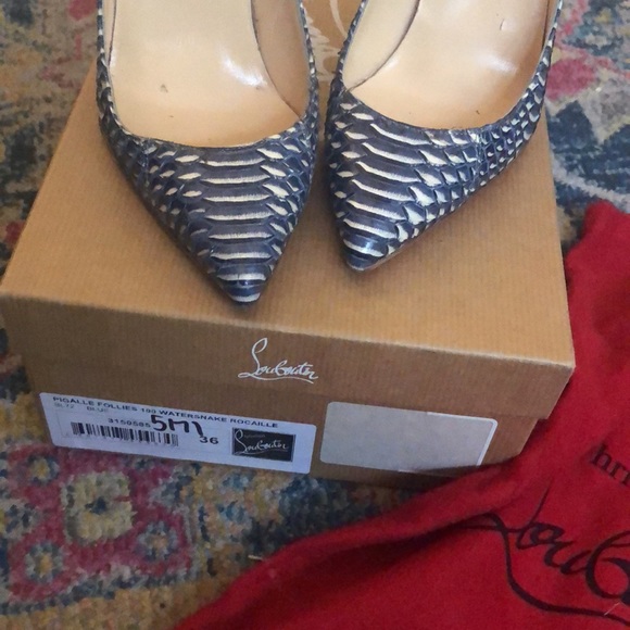 Christian Louboutin 100 Watersnake rocaille heels - Picture 3 of 6